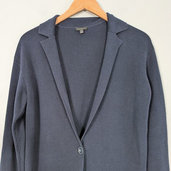 Talbots Sweater Blazer S Blue Oversized Navy Work Office Layer Casual Cardigan - Picture 5 of 9